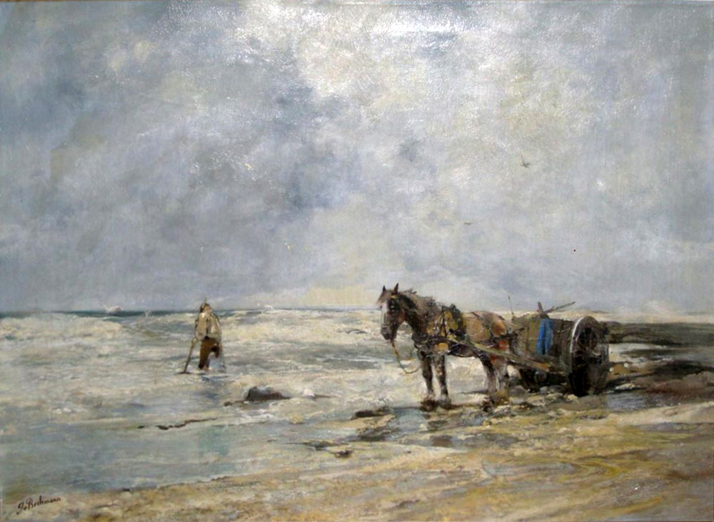 fisher at the sea surf